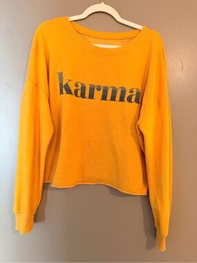 Target Yellow 'karma' Crewneck Sweatshirt